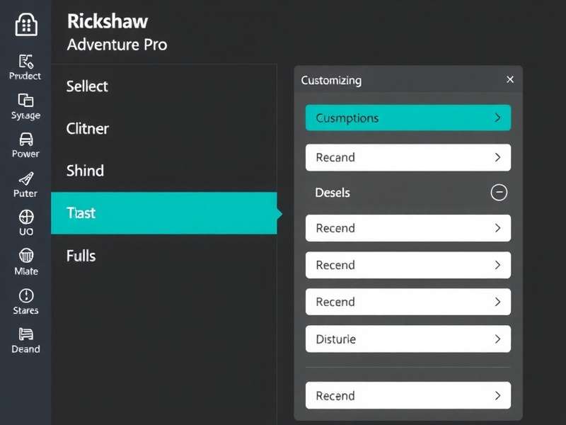 Rickshaw Adventure Pro customization menu